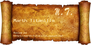 Marth Titanilla névjegykártya